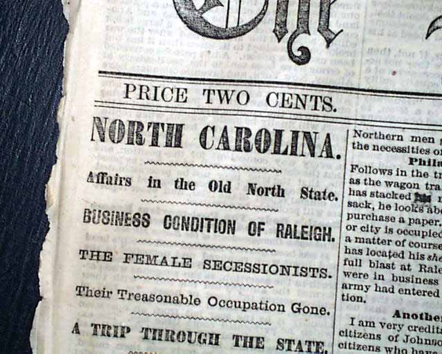 Beginning reconstruction in 1865...