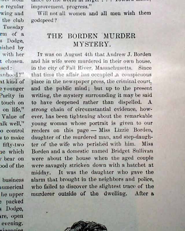 1892 Lizzie Borden axe murders... - RareNewspapers.com