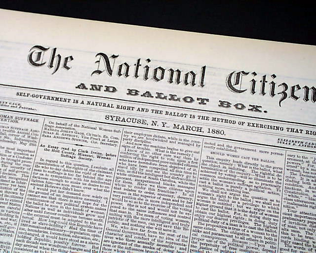 Uncommon woman suffrage paper from Syracuse...