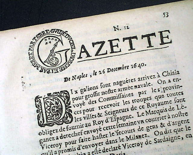 One of the earliest 17th century newspapers you will find...