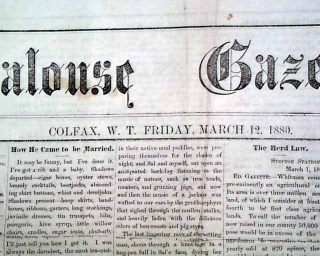 Rare title from Washington Territory...