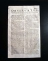 Very Early Rare 1682 OBSERVATOR Newspaper 327 Years Old..... - Image 3