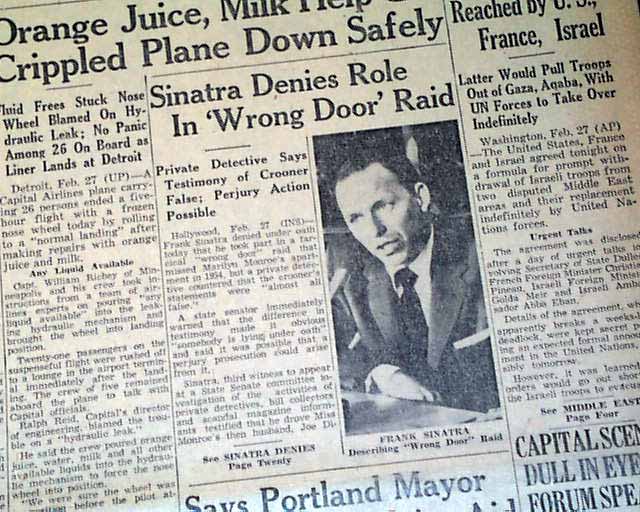 Joe DiMaggio, Frank Sinatra, Marilyn Monroe & The Wrong-Door Raid