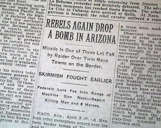 1929 Bombing of Naco, Arizona....