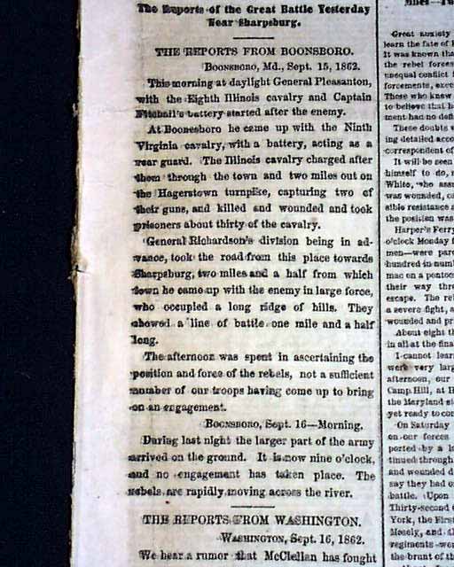 1862 Civil War Map Sharpsburg MD.....