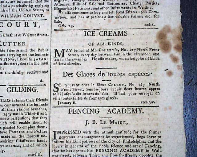 Earliest ice cream advertisement we have seen...