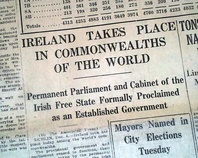 Ireland Becomes Independent In 1922 RareNewspapers Com   Image001 