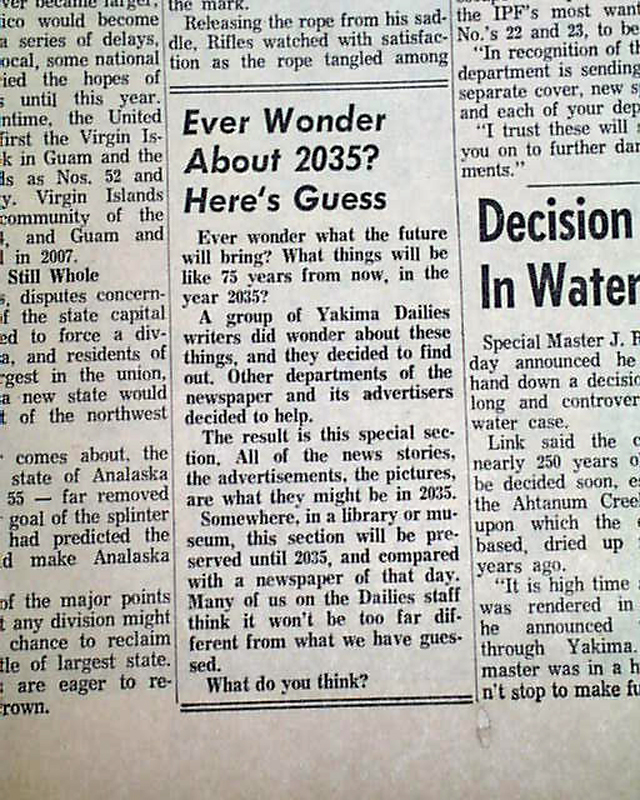 A newspaper of the future: reports & ads as if it was 2035...