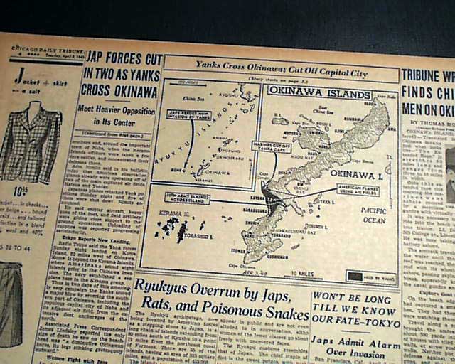 1945 Battle Of Okinawa Begins RareNewspapers 1945 Battle Of Okinawa Begins RareNewspapers
