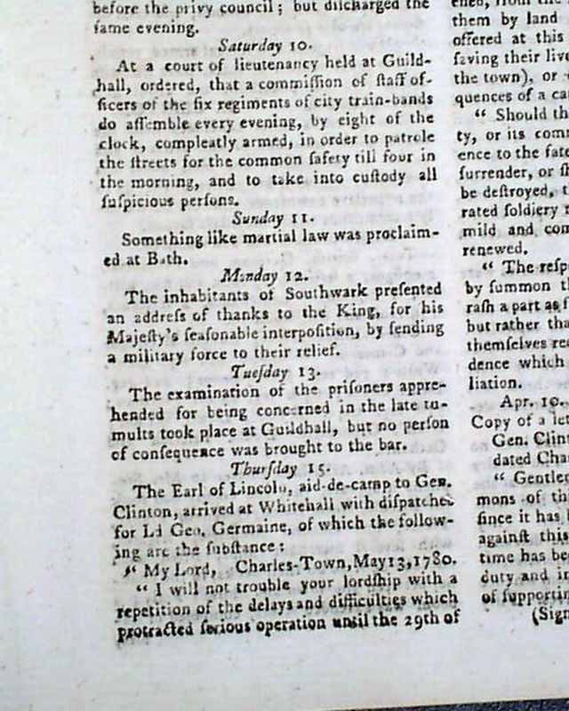 1780 siege and surrender of Charleston SC to the British ...