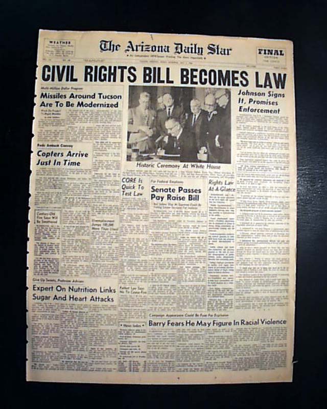 The Civil Rights Act Becomes Law... - RareNewspapers.com