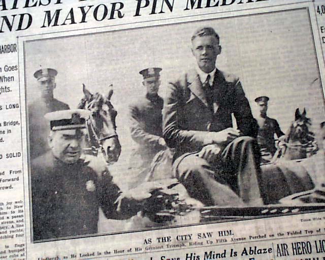 Charles Lindbergh's ticker tape parade... - RareNewspapers.com