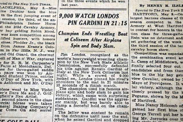 1931 professional wrestling w/ Jim "Golden Greek" Londos ...
