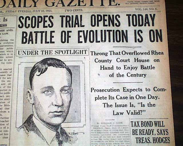 Scopes monkey trial begins in 1925 rarenewspapers