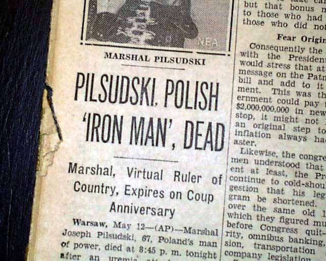 Joseph Pilsudski death...