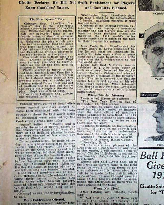 Spotlight on the “Eight Men Out”: Eddie Cicotte and the 1919 Black Sox  Scandal!