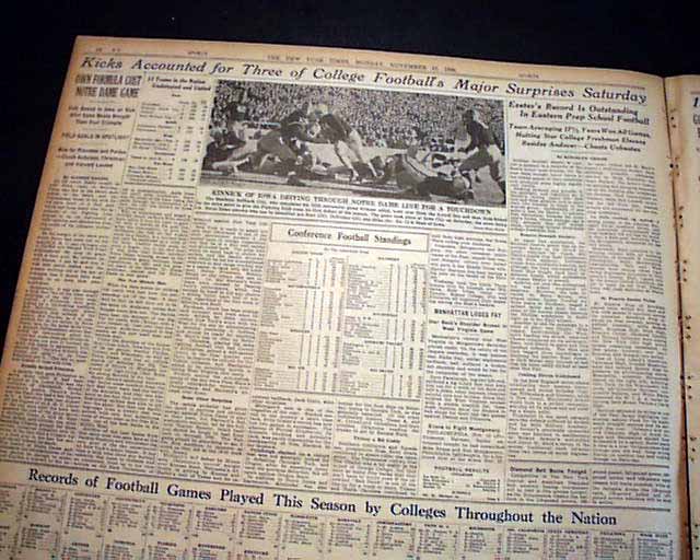 1939 Nile Kinnick & Iowa Upsets Notre Dame... - RareNewspapers.com