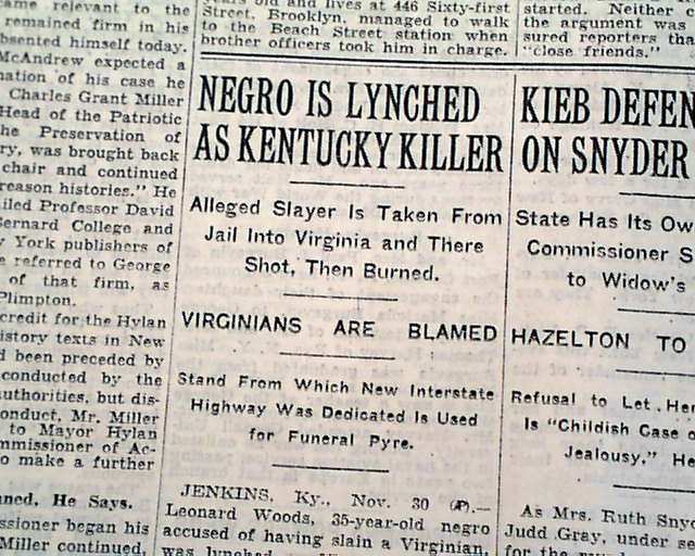 Jenkins, Kentucky lynching...