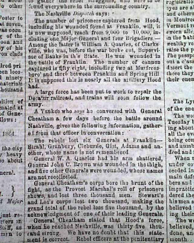 Sherman captures Savannah, in a Confederate newspaper ...