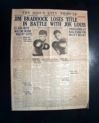 Joe Louis defeats Jim Braddock...