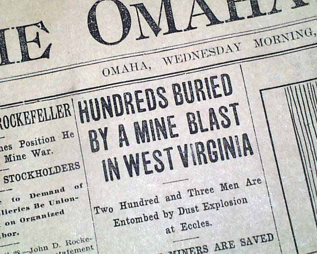 Coal mine explosion disaster... Eccles WV...