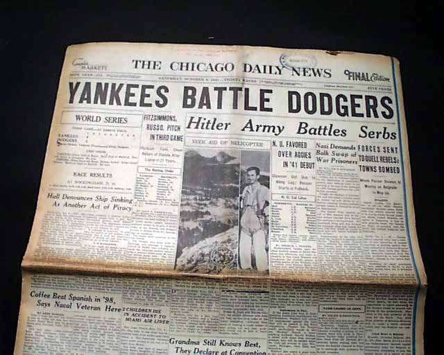 1941 New Yankees vs. Dodgers... World Series....