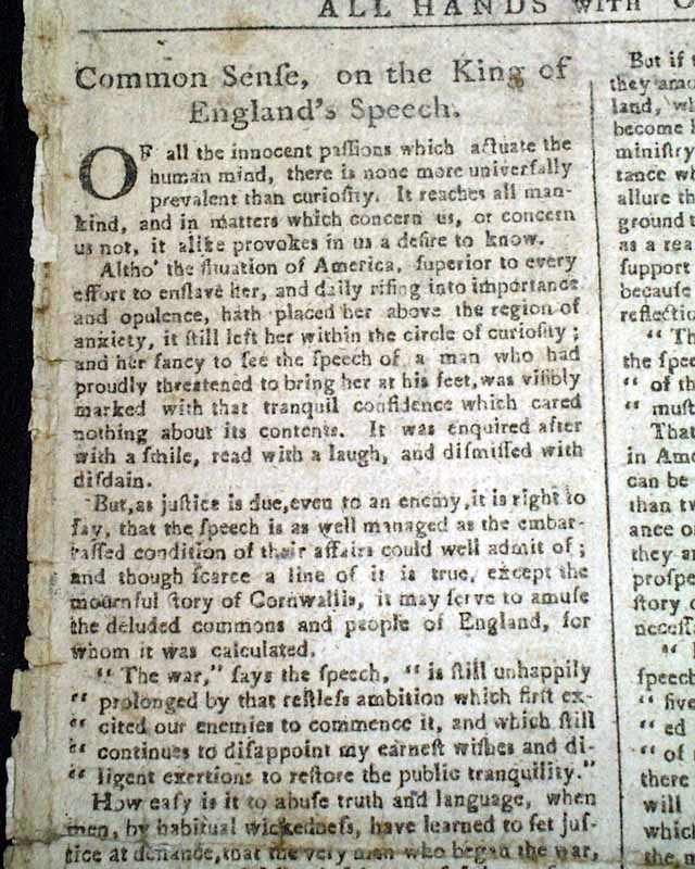 Thomas Paine's the "American Crisis" essay number 10...