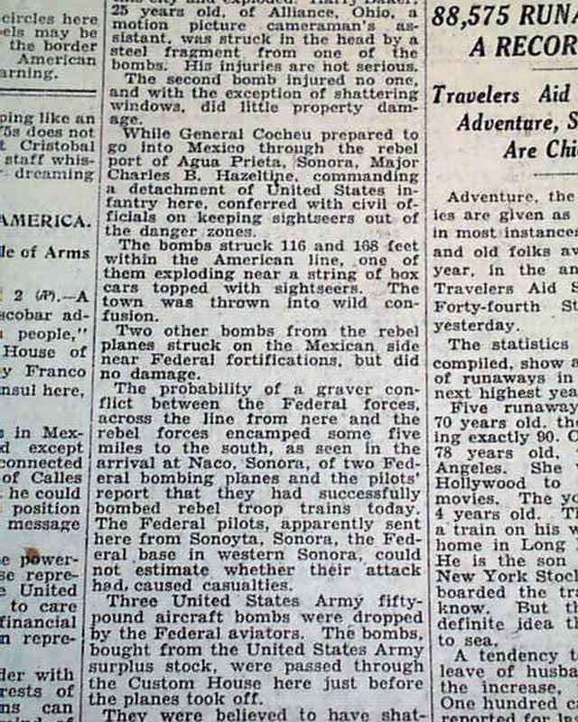 1929 Bombing of Naco, Arizona....