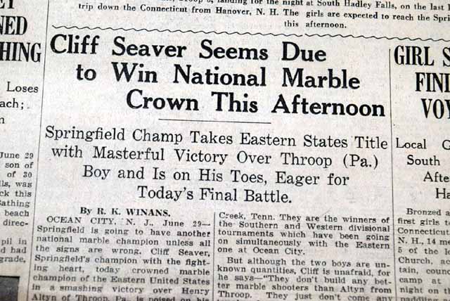 1934 National Marbles Tournament...