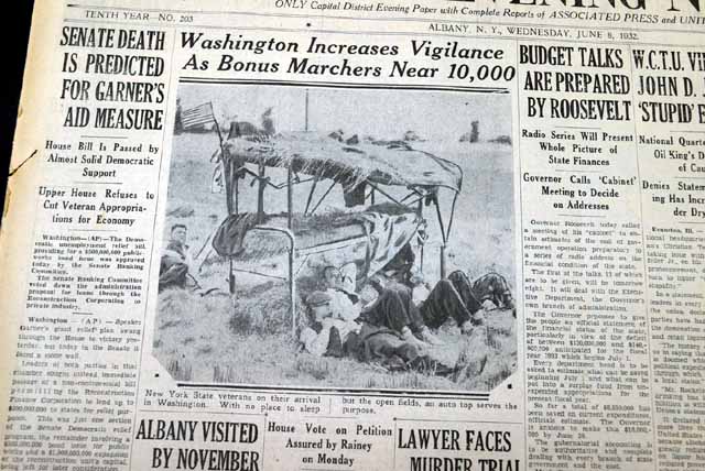 1932 Bonus Army march in Washington D.C...