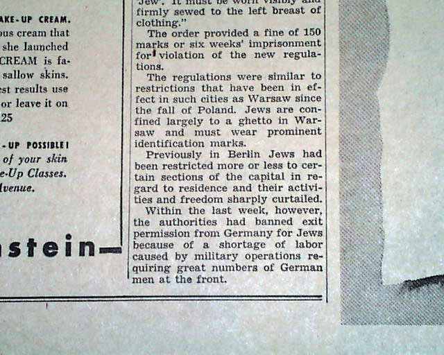 Jews required to wear the Star of David in Nazi Germany ...