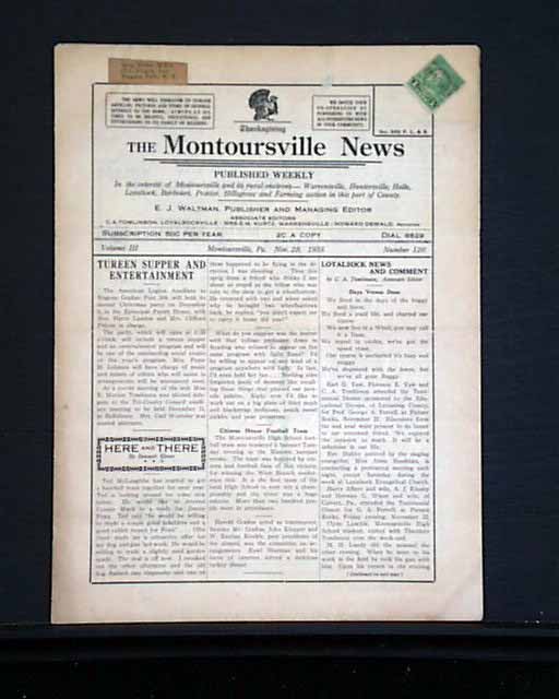 Quaint, local newspaper from Montoursville, Pennsylvania