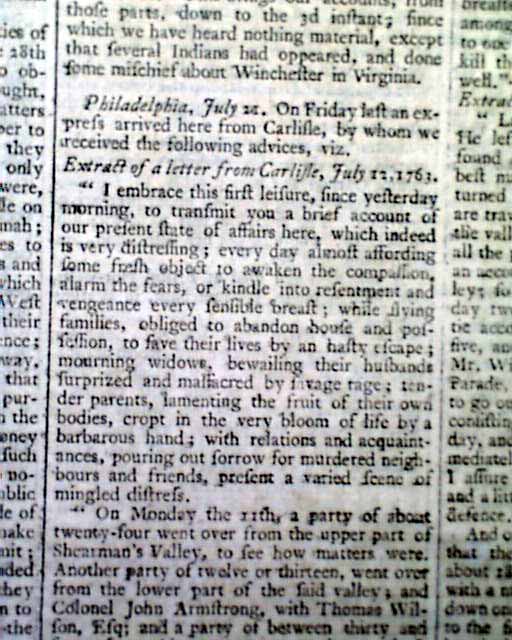 Letters from Carliesle... Indian attacks...