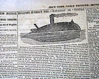 Confederacy's first iron-clad ship... Interesting P.T. Barnum ad...