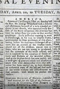 The Reverend George Whitefield in Georgia...