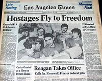 Iran hostage crisis ends... Ronald Reagan is inaugurated...