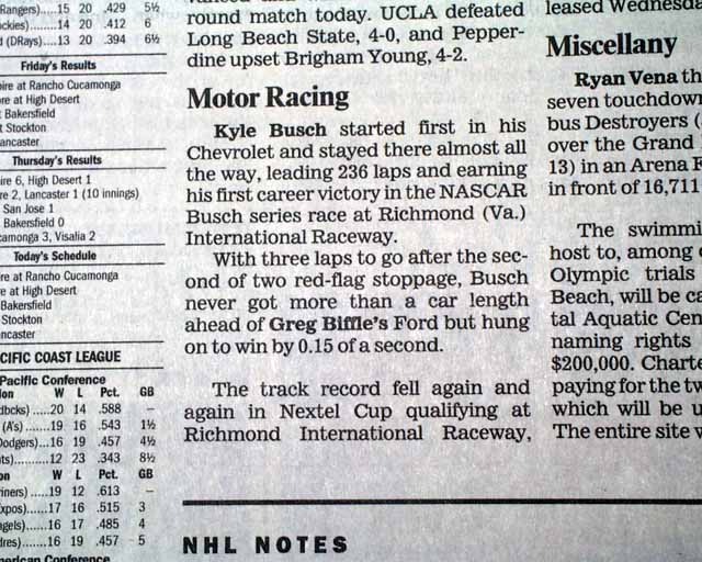 Kyle Busch's very 1st NASCAR Series victory...