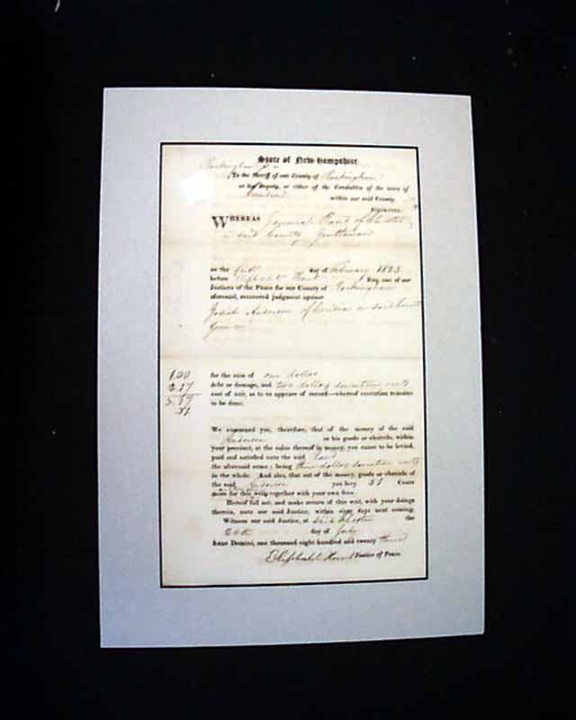 Candia, New Hampshire, judgement document of 1823...