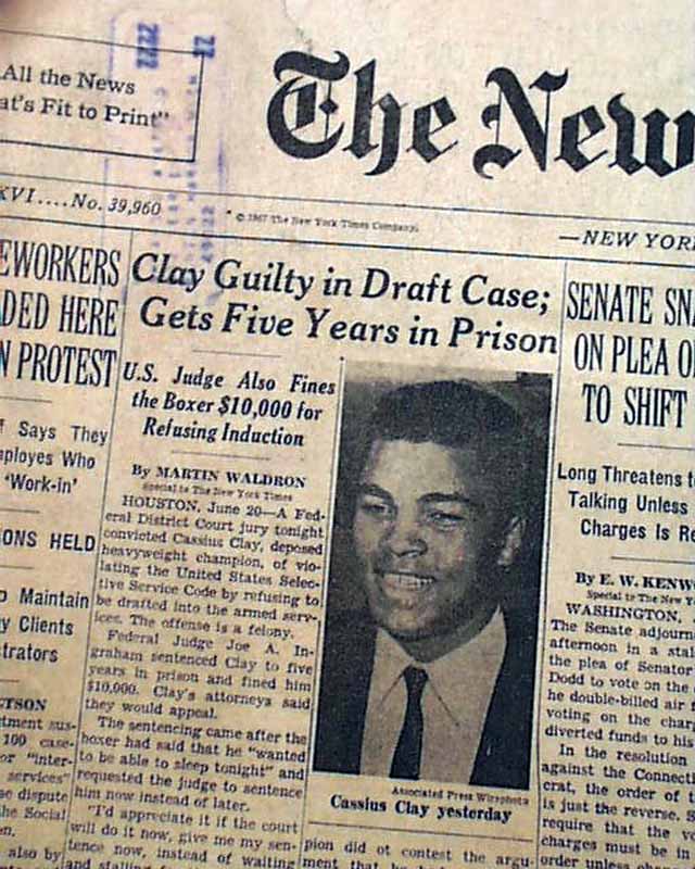 Muhammad Ali defied the draft -- and polarized the nation -- 49 years ago  today - Los Angeles Times