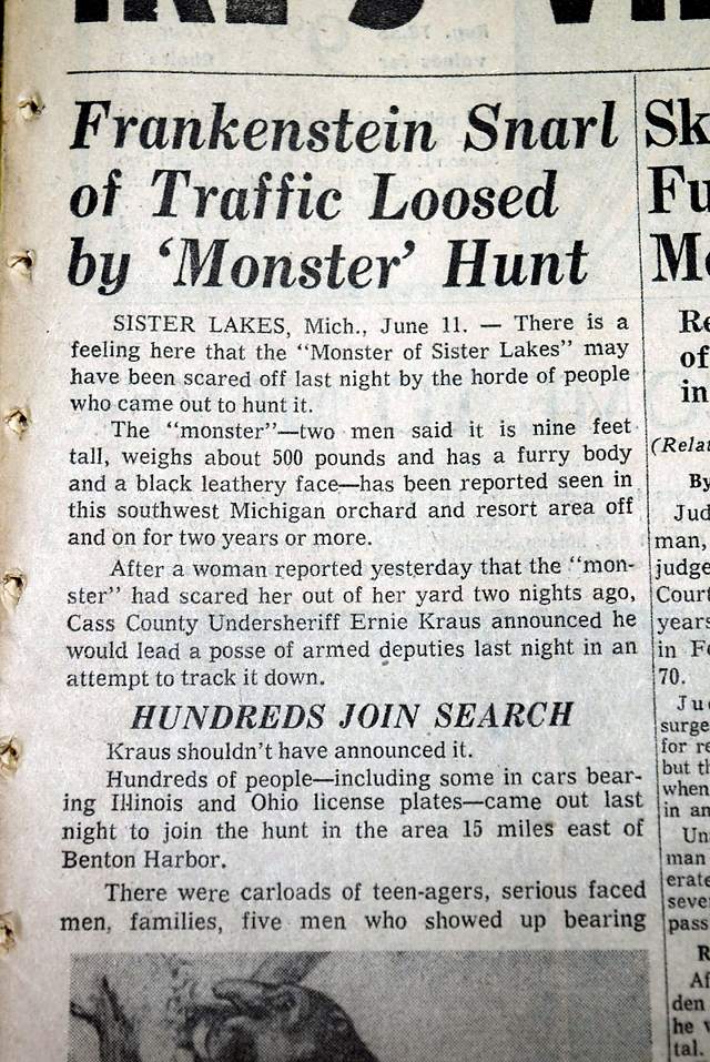 1964 "Dewey Lake Monster" in Michigan...
