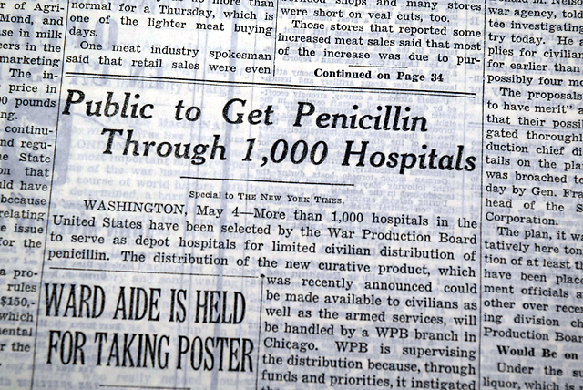 Alexander Fleming's penicillin in 1944...