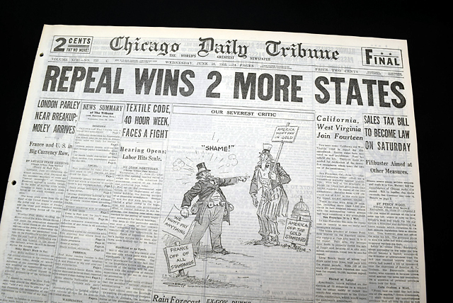 Ratification of the repeal of prohibition in 1933 West Virginia...