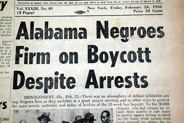 1956 Montgomery bus boycott... MLK arrested...