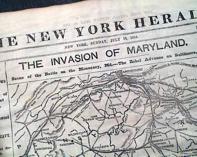 Huge Civil War map of the invasion of Maryland...