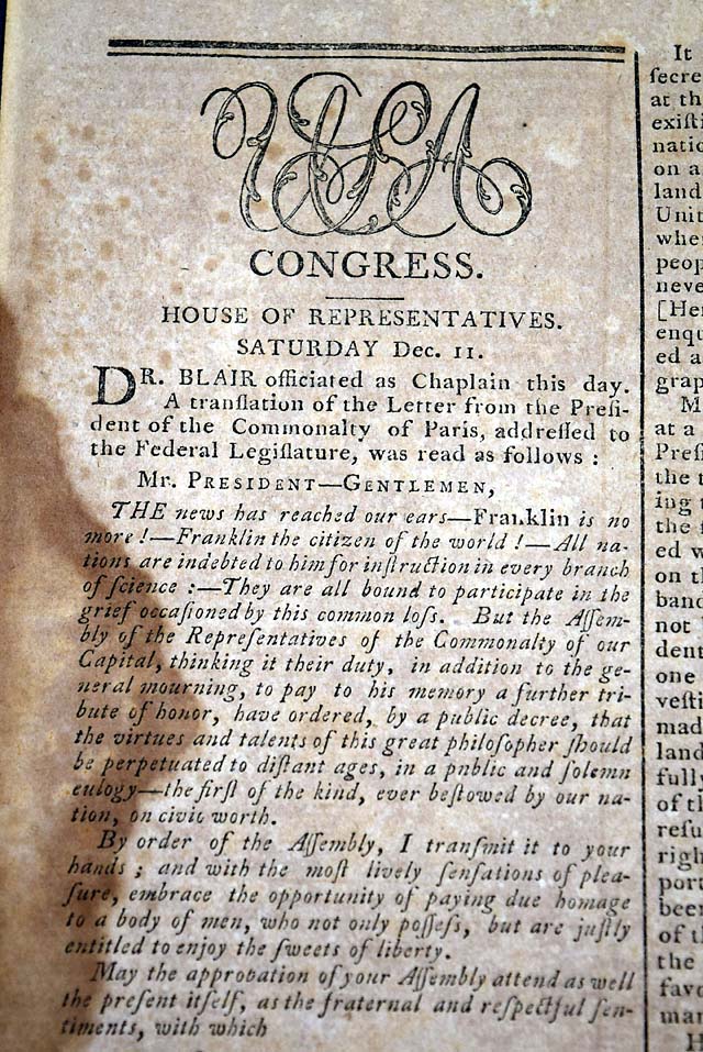 Two letters signed in type by President George Washington...