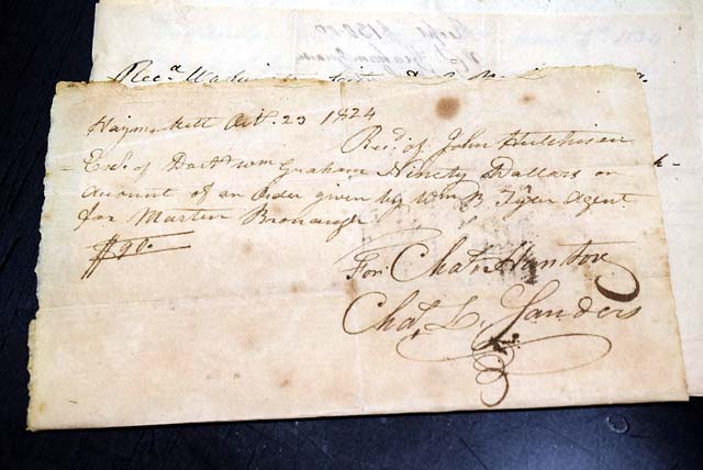 Mixed lot of 45 receipts, documents, letters, etc. of the 1840's - 1860's...