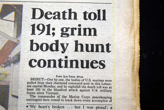 1983 Beirut barracks bombings...