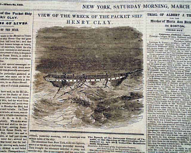 定率割引 往復 Print of the wreck of the ship Henry Clay 戦記、ミリタリー