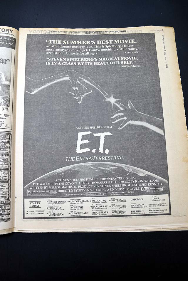 1982 review & premiere of "E.T. the Extra-Terrestrial"...