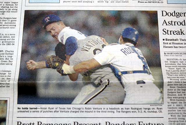 Nolan Ryan's 1993 "headlock fight"...